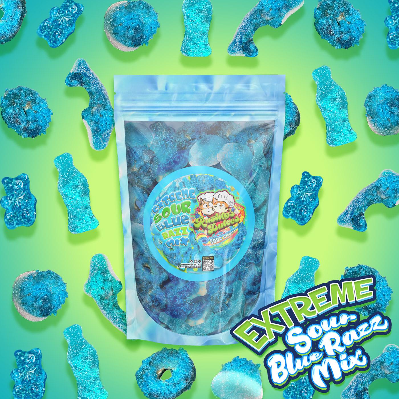 Extreme Sour Blue Razz Gummy Mix - Bold, Blue, and Brutally Delicious Gummy Mix Candy Snack