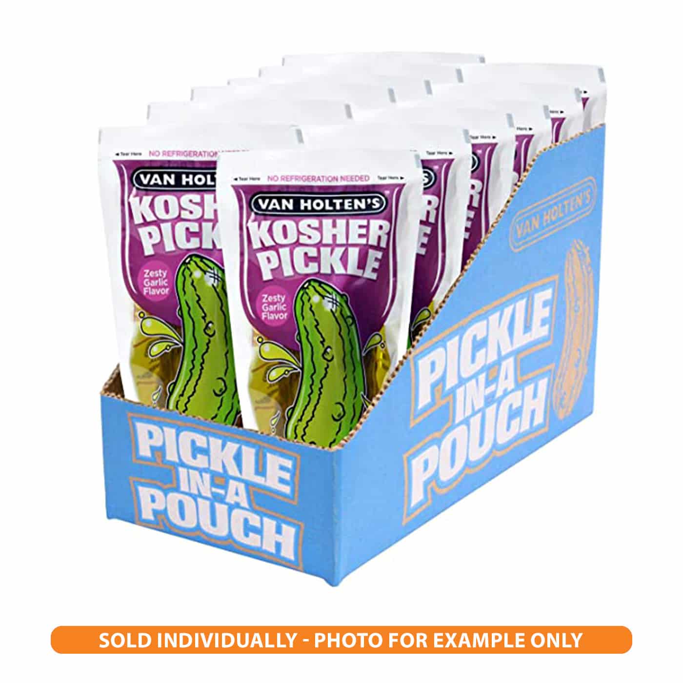 Van Holten's Large Kosher Garlic Pickle - Zesty Flavor Food Instant, No Refrigeration Needed, Made in the USA - Natural