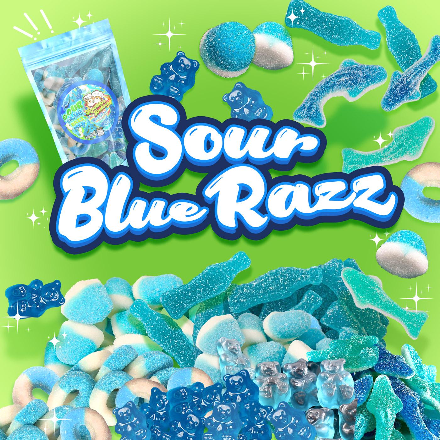 Sour Blue Razz Gummy Mix - Tangy Blue Raspberry Snack Gummi Mix