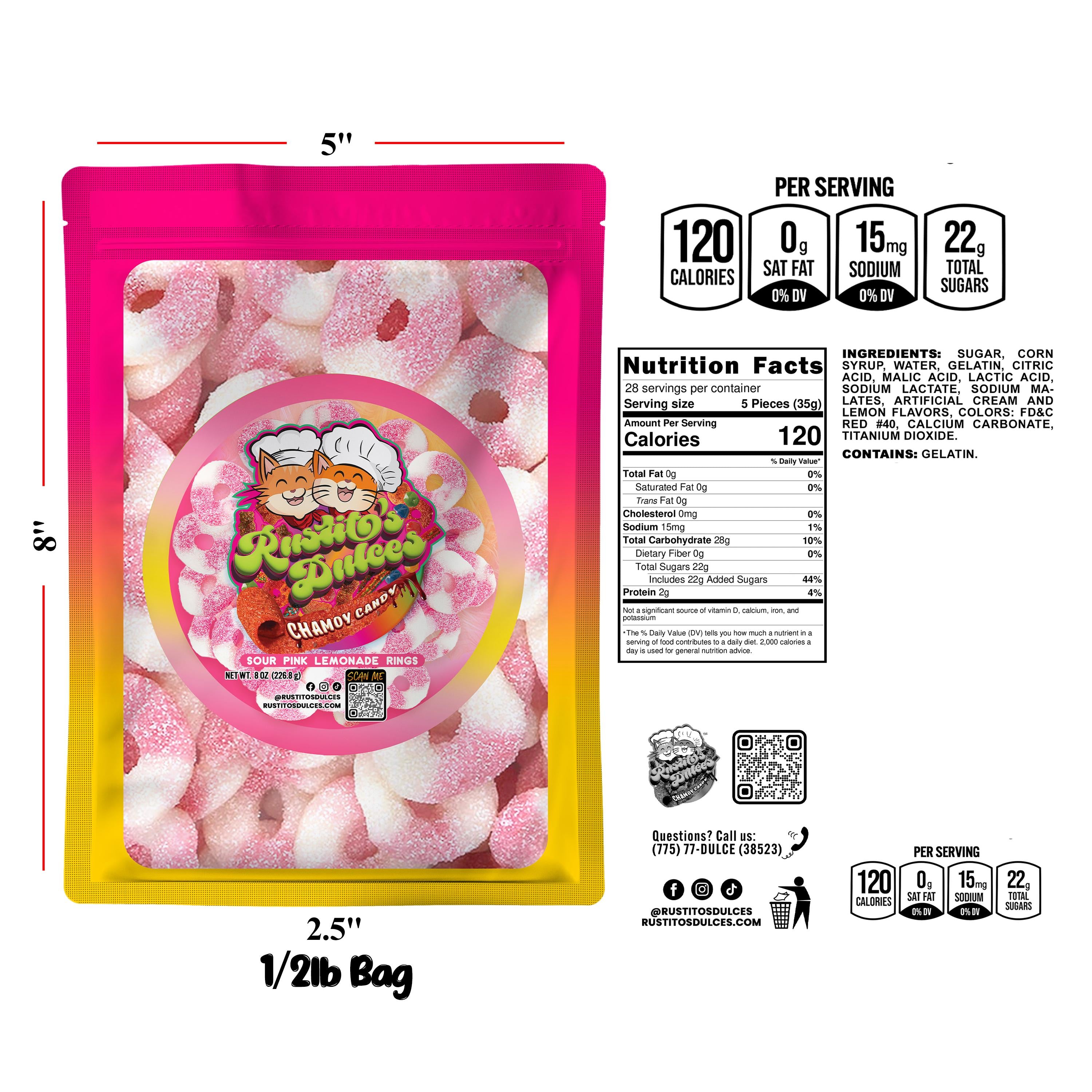 Sour Pink Lemonade Rings - Irresistibly Chewy Gummy Treats for Sweet and Sour Lovers candy