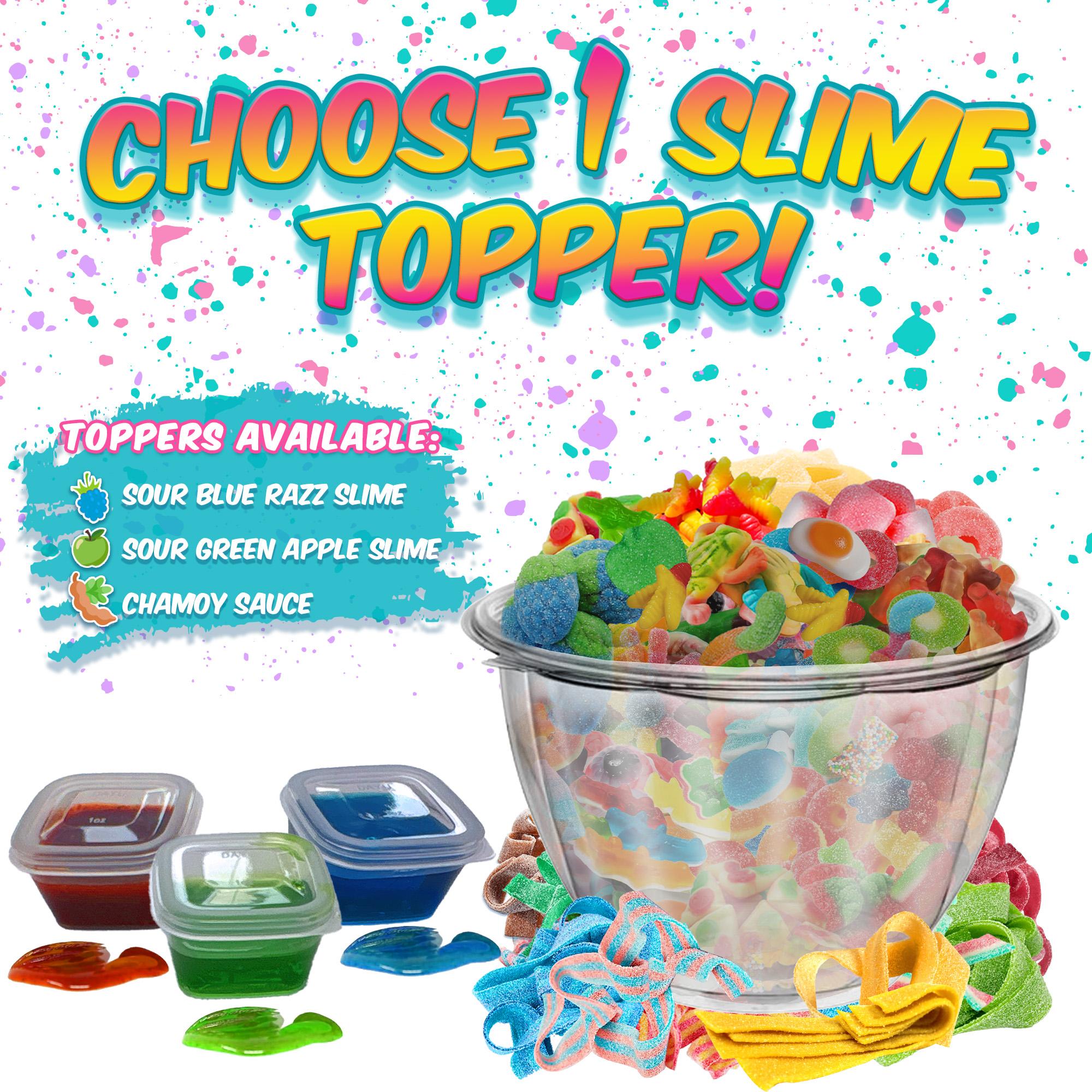 Candy Salad - Colorful Custom Gummy Mix with Topper Powders and Sauces for the Perfect Sweet Treat Fruit Flavored Bonbon