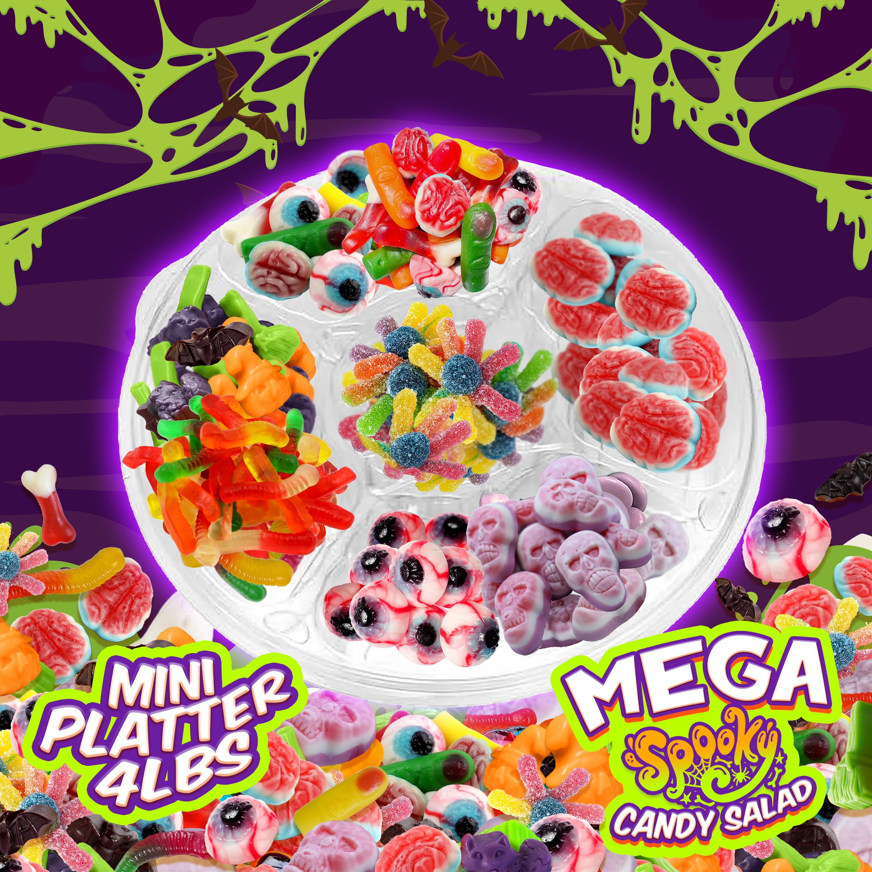 Mega Spooky Candy Salad - Customizable Halloween Gummy Mix with Toppers and Slime