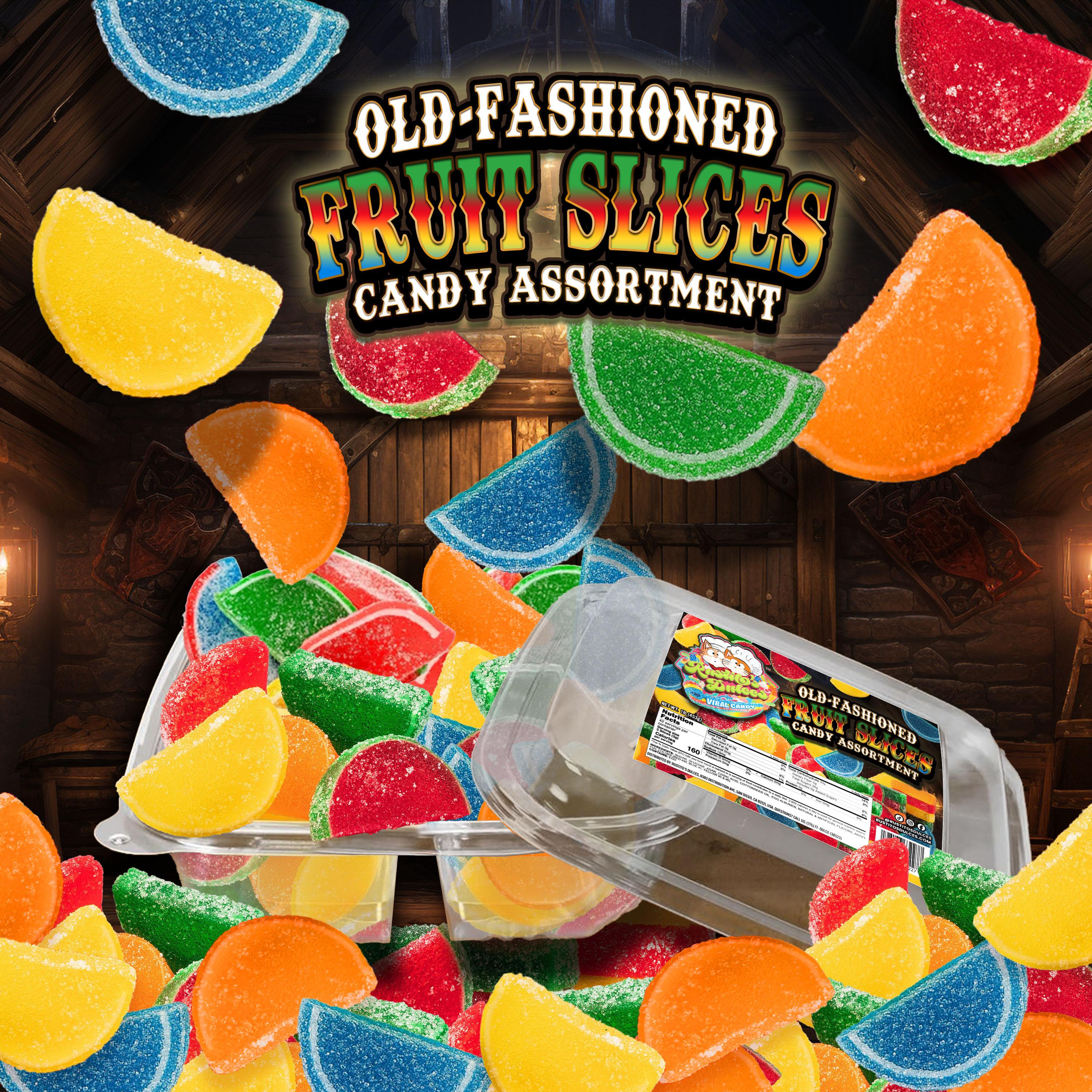 Old-Fashioned Fruit Slice Candy Assortment - Bright, Chewy, Bursting with Flavor