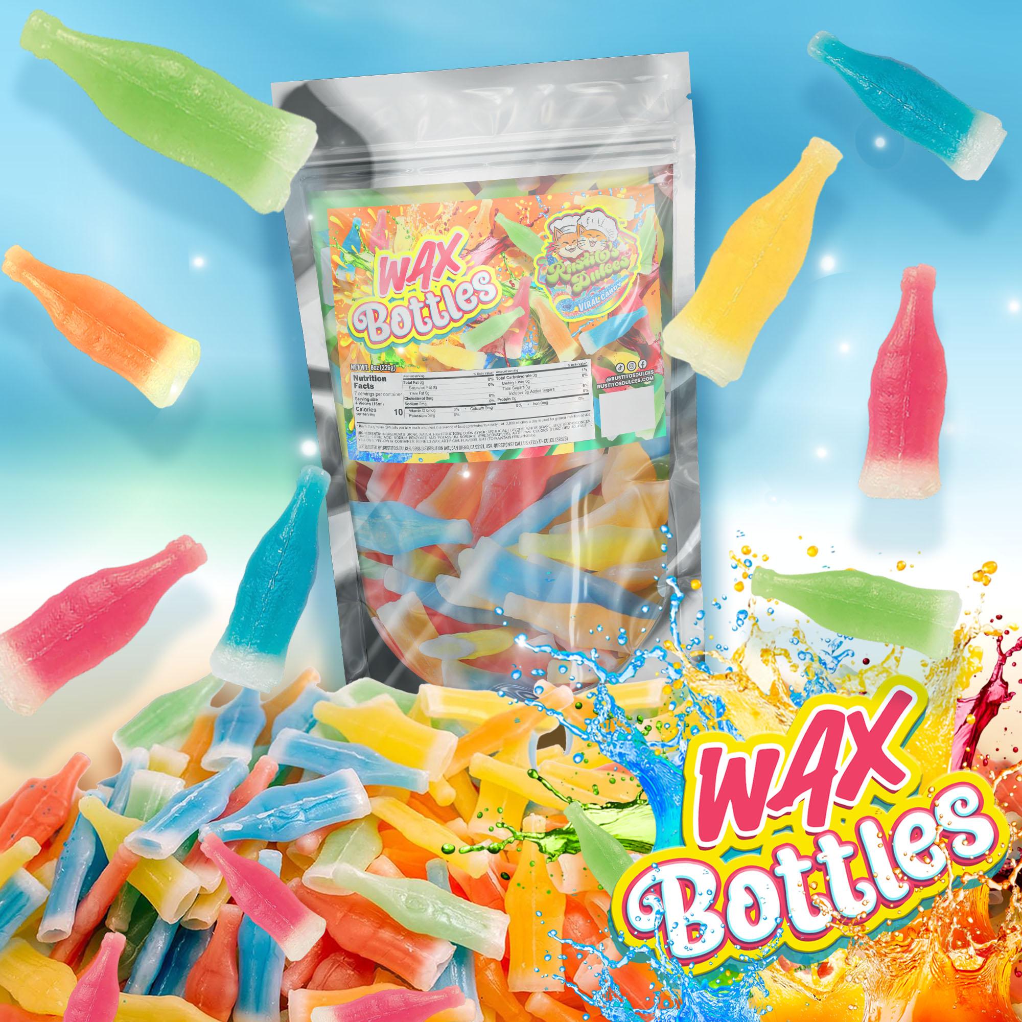 Wax Bottles Candy - Nik-L-Nip Colorful Wax Containers for a