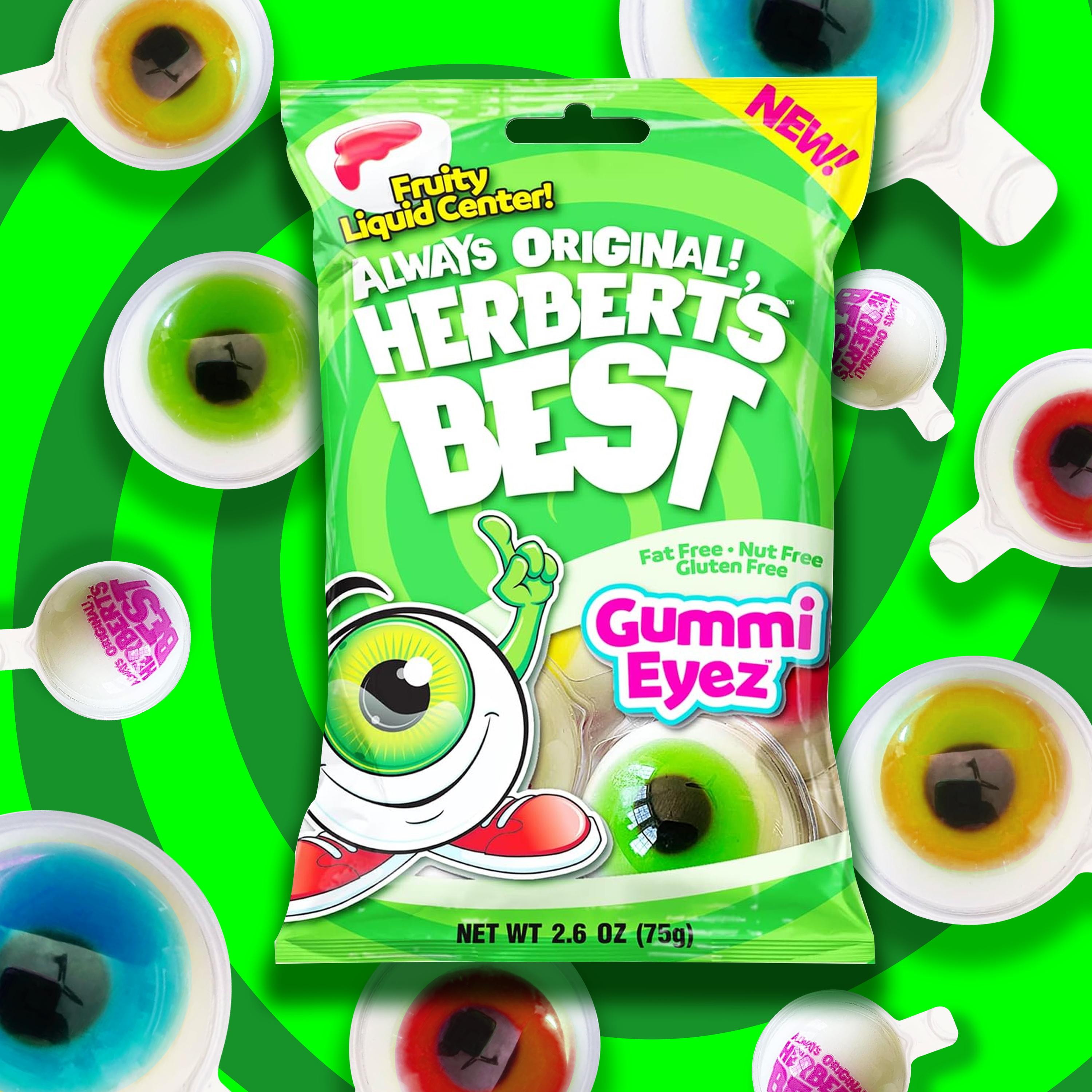 Herbert's Best Gummi Eyez Candy with Fruit Flavored Liquid Center - Fun and Flavorful Chewy Sweet Treats