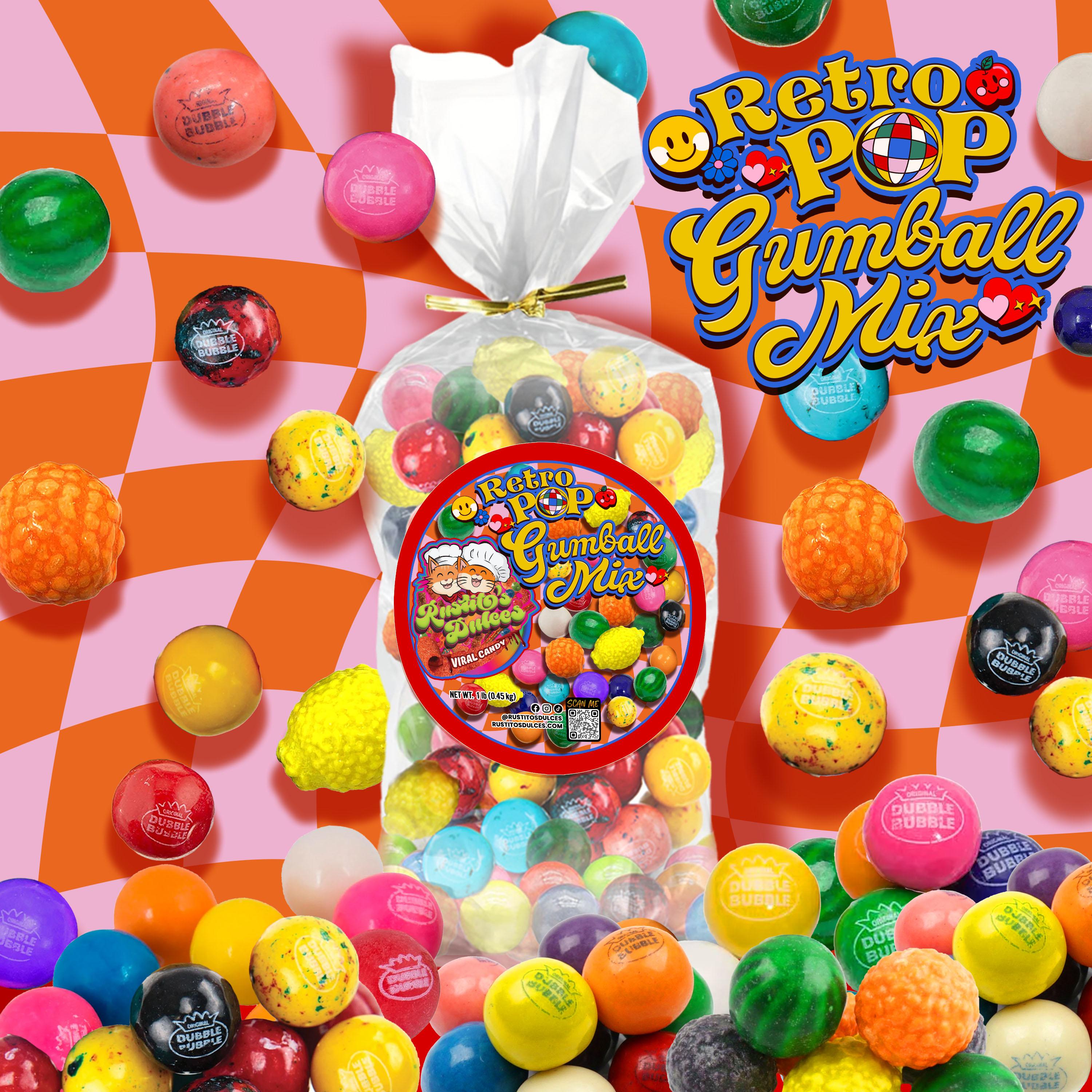 Retro Pop Gumball Mix - Classic Candy Shop Vibes with Berry Blast, Cotton Candy, and More